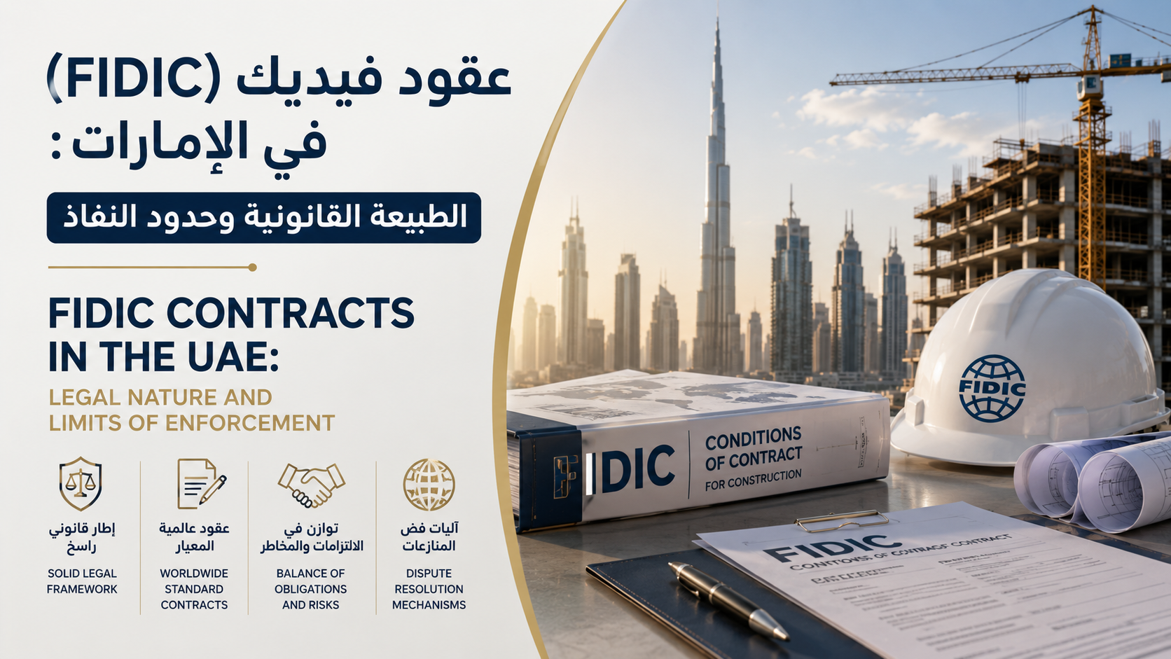 عقود فيديك (FIDIC) في الإمارات: الطبيعة القانونية وحدود النفاذ